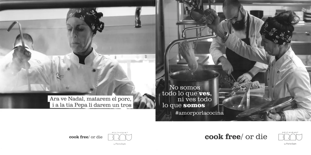 Restaurant Brau &mdash; &lsquo;cook free / or die&rsquo; campaign back covers