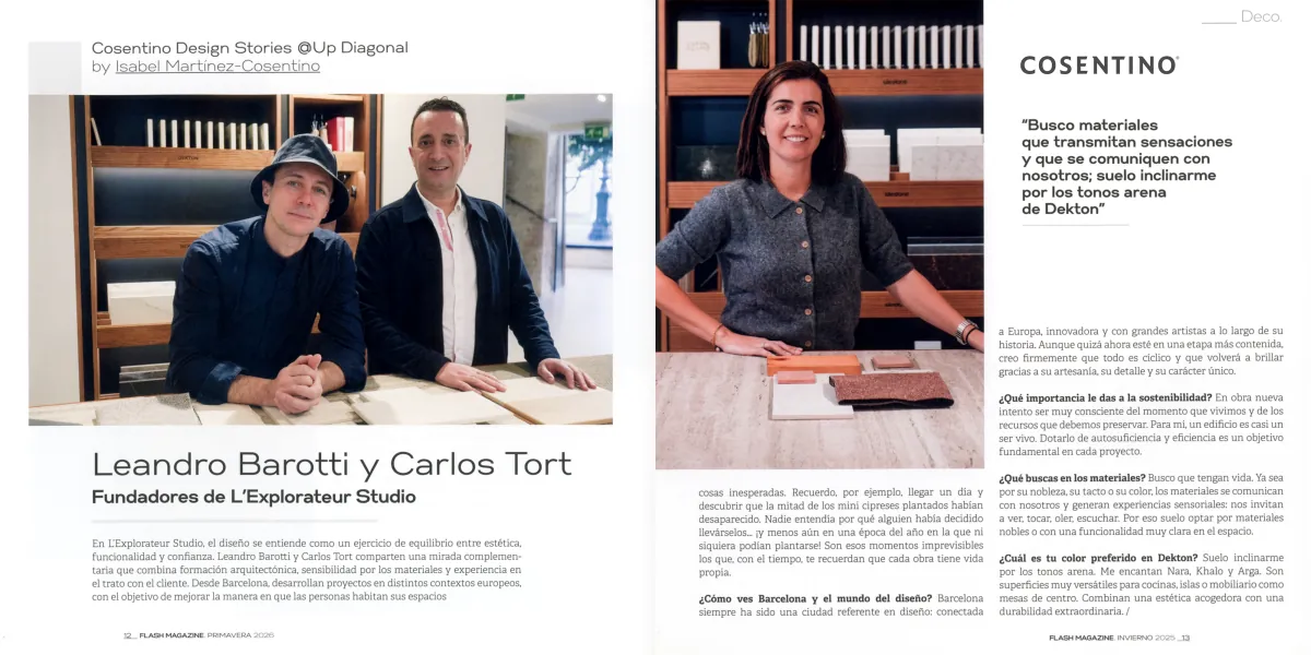 Cosentino Design Stories &mdash; architect and designer interviews at the Cosentino Barcelona studio for Flash Magazine