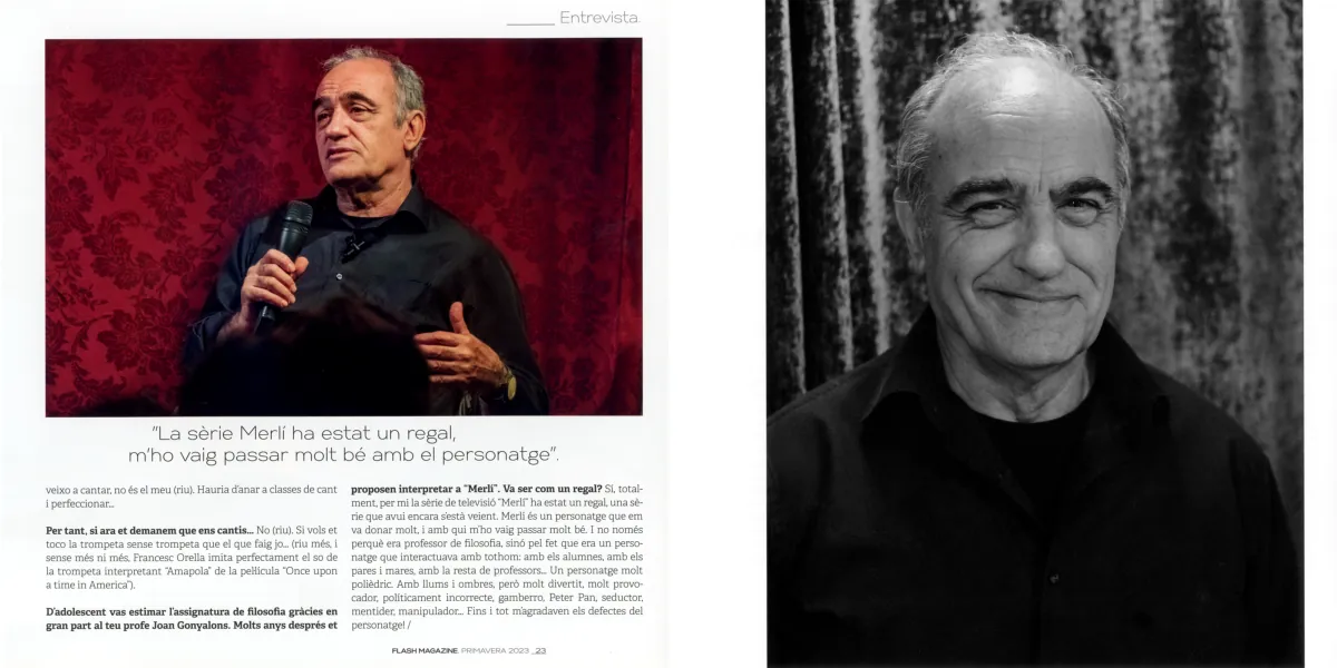 Francesc Orella, actor &mdash; interview spread for Flash Magazine