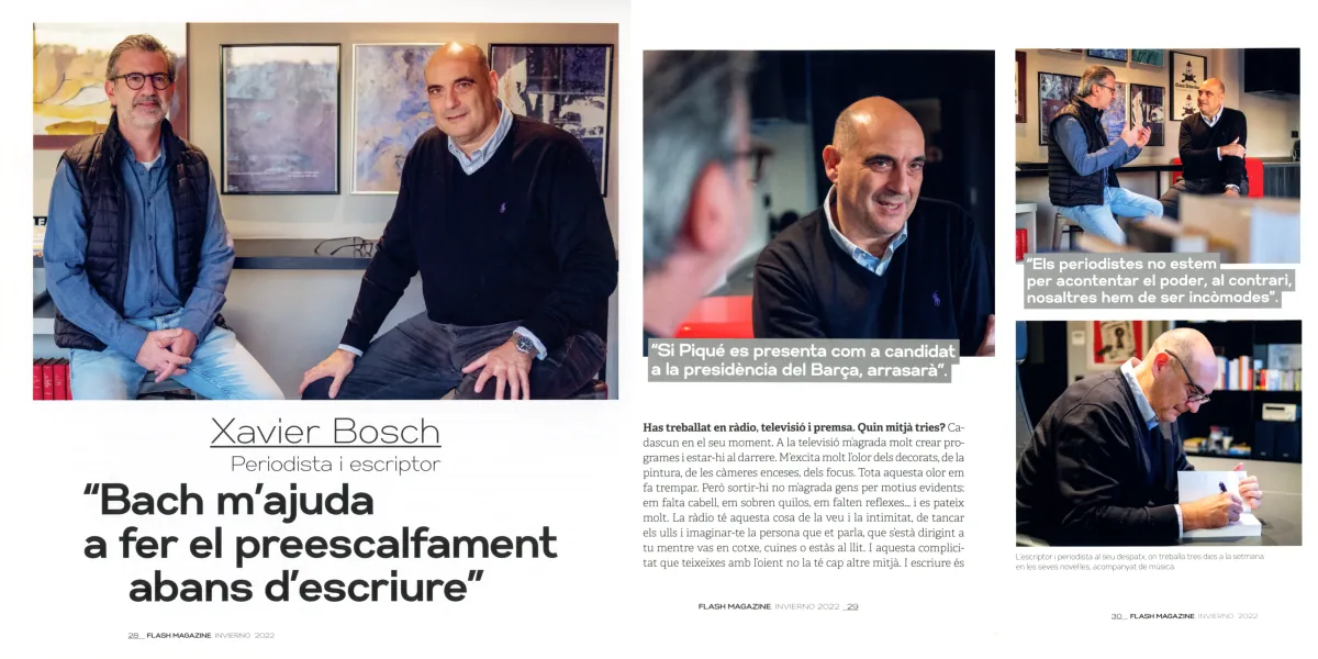 Xavier Bosch, journalist and writer &mdash; interview spread for Flash Magazine